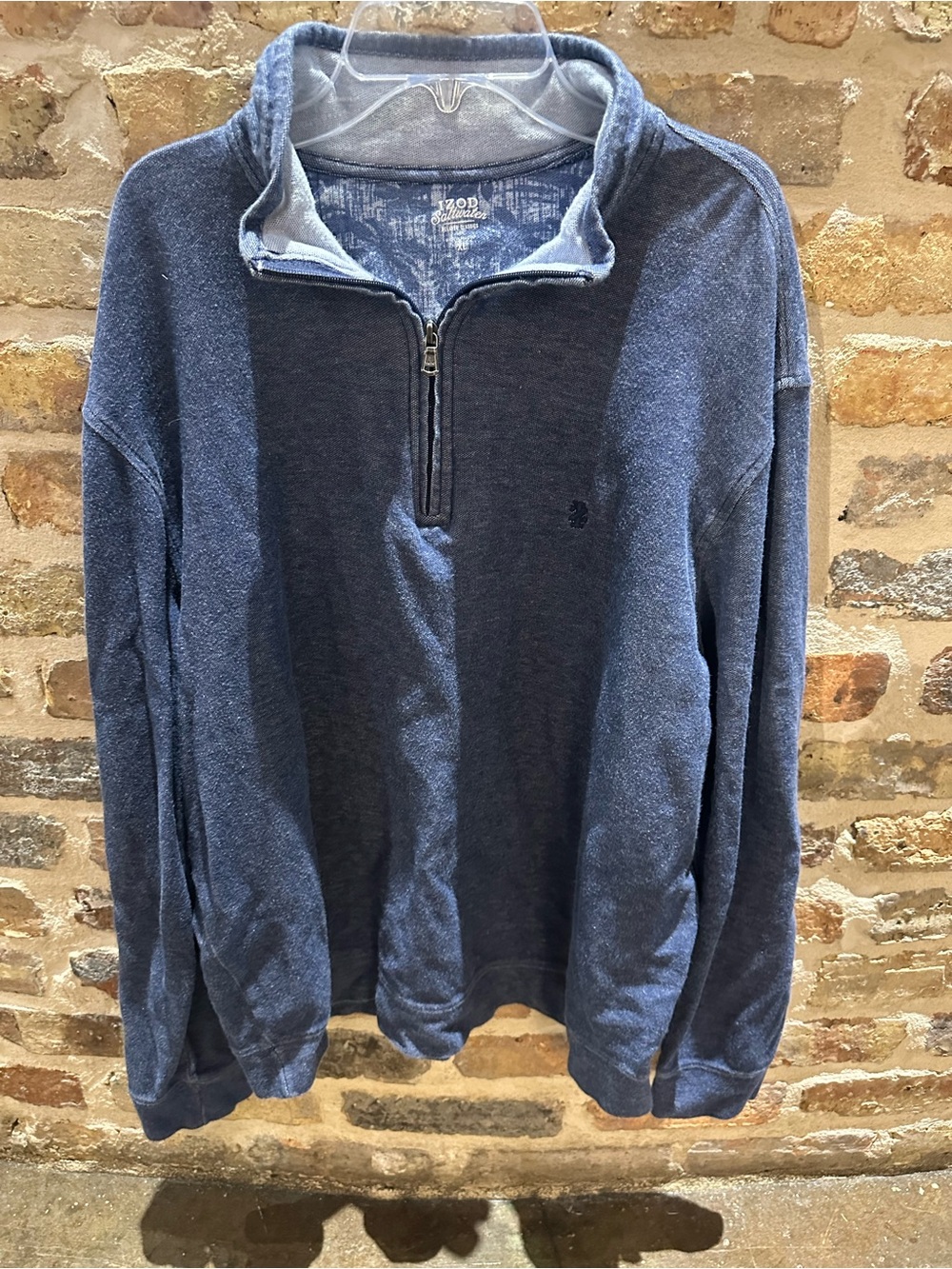 Izod Saltwater Men's Blue Half-Zip Pullover Sweater